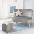 Produktbild: Roba Kids Lil Sofa Set mittel (Sofa + Hocker + Kissen) Style Silbergrau