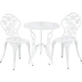 Produktbild: [casa.pro]® Bistro Set (3 - teilig) (weiss) - aus Gußeisen / Antik - Weiß