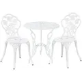 Produktbild: casa.pro Balkon-Set, Weiß, Metall, 2-Sitzer, rund, Balkonmöbel, Balkonmöbel-Sets