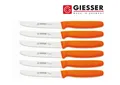Produktbild: 6er Set Giesser Messer Tomatenmesser Gemüsemesser Obst 11cm Welle scharf orange