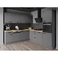 Produktbild: Winkelküche Nessa 250x250 Cm Küchenzeile Einbauküche Eckküche Küche Anthrazit