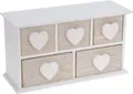 Produktbild: Spetebo Schmuckkasten Holz Schmuckkästchen mit 5 Schubladen - 24 x 13 cm, Kleines Holzkästchen im Shabby Chic Look