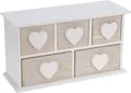 Produktbild: Holz Schmuckkästchen klein - 5 Schubladen - Schmuck Schatulle Aufbewahrungsbox
