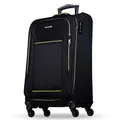 Produktbild: NOWI Sevilla Weichschalen Trolley L – Mittelgroßer Stoff Koffer 50L mit 4 Rollen & Zahlenschloss | Leichter Reisekoffer für Damen & Herren (Schwarz-Limette, L)