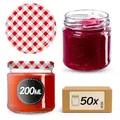 Produktbild: KADAX 50er Set Einmachgläser 200 ml mit Twist-Off Deckel Ø 66 mm – Dickwandige, luftdichte Dessertgläser, spülmaschinenfest, ideal für Marmelade & Eingemachtes