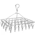Produktbild: AOBETAK Edelstahl Sockentrockner Für Wäscheständer Mit 30 Wäscheklammern, Winddichter Rechteckiger Klein Wäschespinne Mit Klammern Clips Für Socken Hanger Unterwäsche BH Schals Babykleidung Camping