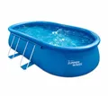 Produktbild: Aufstellpool aufblasbarer swimmingpool oval blau inkl.Zubehör 549x305x107cm