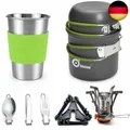 Produktbild: Odoland Camping-Kochtopf-Set, 10 Stück, komplettes Küchenzubehör aus la