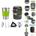 Produktbild: Campingkocher Set 10-teilig Faltbar Aluminium Mini Kochset Outdoor
