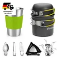 Produktbild: Campingkocher Set 10-teilig Faltbar Aluminium Mini Kochset Outdoor