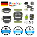 Produktbild: Campingkochset 10-teilig Alu Töpfe Becher Besteck Mini Kocher