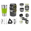 Produktbild: Campingkochset 10-teilig Alu Töpfe Becher Besteck Mini Kocher