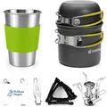 Produktbild: Campingkochset 10-teilig Alu Töpfe Becher Besteck Mini Koch