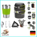 Produktbild: Camping Geschirr Set 10-teiliges Outdoor Kochgeschirr Aluminium Camping Töpfe...