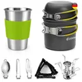 Produktbild: Campingkochset 10-teilig Alu Töpfe Becher Besteck Mini Kocher