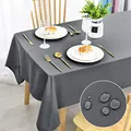 Produktbild: DWCN Hellgrau Tischdecke 140x200cm Fleckschutz Abwaschbar Tischwäsche Abwischbare Wasserdicht Tischdecke Outdoor Tischtuch für Esszimmer, Garten, Party, Hochzeiten oder Haushalt