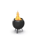 Produktbild: höfats - Moon 45 All Black Feuerschale mit niedrigem Fuß - emaillierter, raucharmer, schwarzer Feuerkorb mit Holzvergaser-Technologie, zweistufigen Verbrennungsprozess - Feuerstelle mit ⌀ 45 cm