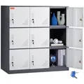 Produktbild: VEVOR Umkleideschrank Fächerschrank Schließfachschrank, 9-türiger Aufbewahrungsschrank, Garderobenschrank mit 9 Fächern Wertfachschrank, 30 kg Ladekapazität, Bürospinde für Büro, Zuhause, Schule
