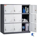 Produktbild: VEVOR Schließfachschrank Wertfachschrank Fächerschrank 9 Fächer 90x45x94cm