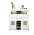 Produktbild: Innostyle Barschrank in weiss matt / Eiche Dekor - 120x129x37 (BxHxT)