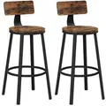 Produktbild: Vasagle Barhocker LBC026B01V1, mit Lehne, 73cm Sitzhöhe, Holz, vintage braun, 2 Stück