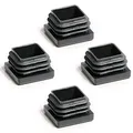 Produktbild: Enkotrade 4 Stück Lamellenstopfen für Vierkantrohre, 12x12 mm, Rohrabdeckung aus hochwertigem Polyethylen Kunststoff, Stopfen, Endstopfen, Kappen, Gleiter | Rohrstopfen Quadratisch