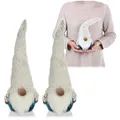 Produktbild: com-four® 2X Premium Weihnachts-Wichtel für die Weihnachtsdeko - skandinavische Figur als Dekoartikel - schwedischer Gnom-Aufsteller als Tischdeko - Sammlerfigur - Santa Claus mit Styroporkörper