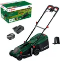 Produktbild: Bosch Home & Garden Akkurasenmäher ROTAK18V-32, 32 cm Schnittbreite, (inkl. Akku und Ladegerät), 3-in-1-Mäher für kleine bis mittelgroße Rasenflächen