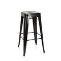 Produktbild: hjh OFFICE 645010 Barhocker VANTAGGIO HIGH Metall Schwarz Retro-Hocker im Industry-Design, stapelbar