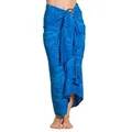 Produktbild: PANASIAM Pareo Sarong Wachsbatik auch in großen Größen, tragbar als Strandtuch, Strandkleid, Bikini Cover-up, Tuch für den Strand, Wrap, Überwurf blau 250x116cm | 116 cm x 250 cm