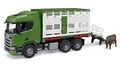 Produktbild: bruder 03548 - Scania Super 560R Tiertransporter LKW mit 1 Rind - 1:16 Fahrzeuge, Lastwagen, Vieh Anhänger, Spielzeug ab 4 Jahre