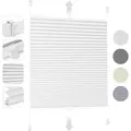 Produktbild: Plissee Klemmfix ohne Bohren 75x200cm Weiß Sonnenschutzrollo Verspannt Blickdicht Lichtschutz Faltrollo Jalousie Rollos für Fenster und Tür - Weiß