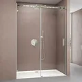 Produktbild: Nischentür Nischenschiebetür Duschabtrennung Teramo4-2 115x195cm Esg-sicherheitsglas Duschtür Aus Klarglas Teilgerahmt 4-punkt-befestigung Inkl. Nano-beschichtung - Klarglas - Doporro