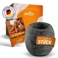 Produktbild: ALPENHAUCH Sauna Ei aus massivem Speckstein [5x5cm] - Hitzebeständige Sauna Aromaschale für intensiven Duft - Natürliches Saunaei für Mentholkristalle & Saunaöle - Sauna Zubehör - Saunazubehör