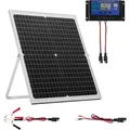 Produktbild: Vevor 12v Monokristallines Solarpanel-kit, Solarbatterieladegerät Mit Intelligentem Mppt-controller & Verstellbarer Halterung, Ip67 Wasserdicht Für Auto, Boot, Wohnmobil, Motorradanhänger