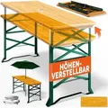 Produktbild: Casaria® Bierzelttisch Höhenverstellbar Klappbar Hoch Outdoor Breit Holz Xxl Buffettisch 170cm Bierzeltgarnitur Stehtisch Bartisch Partytisch Klapptisch