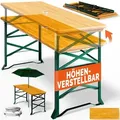 Produktbild: Casaria Bierzelttisch Höhenverstellbar Klappbar Hoch Outdoor Breit Holz Buffettisch 170cm Stehtisch Bartisch Partytisch