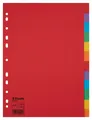 Produktbild: Register für A4, 10er Pack, 12 Trennblätter mit Taben, Rot/Mehrfarbig, Recycl...