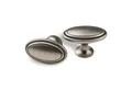 Produktbild: SO-TECH® Möbelknopf OVAL Altsilber Zinkfarbig vintage Knopf Knauf, Möbelknauf Küchenknopf incl. Schraube