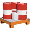 Produktbild: Auffangwanne 74l L1300xB800xH195mm Stahlbl.o.Gitterrost silber BAUER