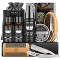 Produktbild: Bartpflege Set für Männer Alles-in-1: Bart Geschenke Geburtstagsgeschenk Weihnachtsgeschenke für Männer mit 40ML Bartöl, Bartbürste, Bartshampoo, Bartbalsam, Bartkamm & Rasiermesser, Männergeschenk