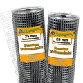 Produktbild: Aquagart® Volierendraht Hasendraht 50m x 1m, Drahtgitter Maschenweite 25mm, verzinkter Maschendraht-Zaun, robustes Schweißgitter