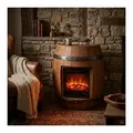 Produktbild: abc HOME Elektrokamin Landhausstil, Heizfunktion, Rustikaler Charme und gemütliche Wärme, 2 Heizstufen: 900 & 1800 Watt braun