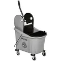 Produktbild: HOMCOM Reinigungswagen 36 Liter Fahreimer Putzeimer Wischwagen mit Auswringvorrichtung, Grau, 54 x 41 x 91,5 cm