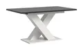Produktbild: xonox.home Tisch Motion X4AH6T58 Ausziehbarer Esstisch in weiß Nb. und grau Nb. mit X-Fußgestell, ca. 150-190x76x90 cm