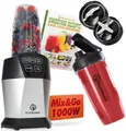 Produktbild: Nutrilovers Standmixer Format: Kompakter Smoothie Mixer - Für Unterwegs - Trinkbecher, 1000 W