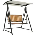 Produktbild: Hollywoodschaukel mit verstellbarem Sonnendach, 2-Sitzer Gartenschaukel Schwarz