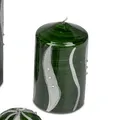Produktbild: Stumpenkerze Welle grün silber H. 11cm D. 7cm aus Wachs Formano W25
