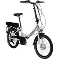 Produktbild: Tretwerk Chioni E Bike Faltrad 20 Zoll Elektrofahrrad Damen Herren 145 - 175 cm Pedelec Klapprad silber - Silber