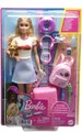 Produktbild: Barbie Reise-Puppe (blond), Anziehpuppe mit Hund & Urlaubs-Zubehör